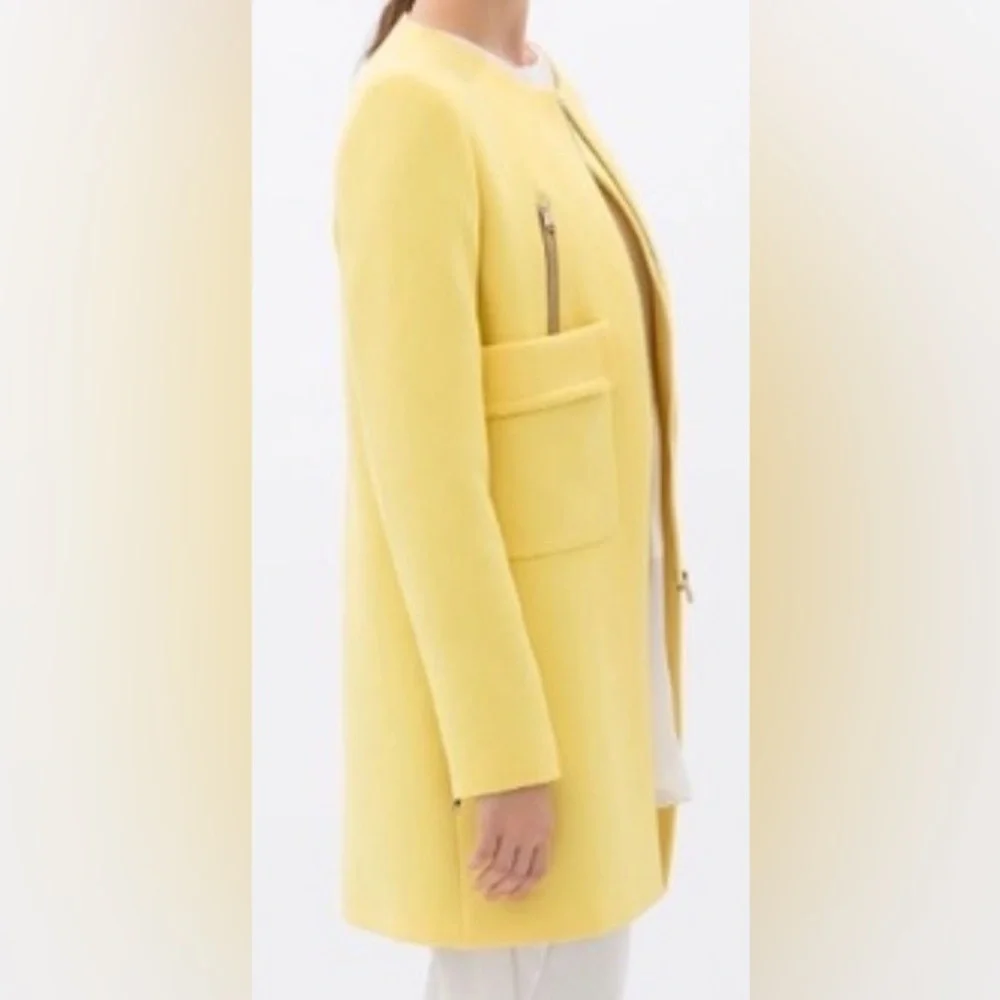 Zara Bright Yellow Coat with Pocket Details - Picture 2 of 8